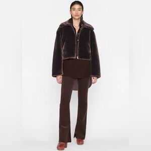 FRAME Le Mini Boot Slit Brown Corduroy Jeans NWT